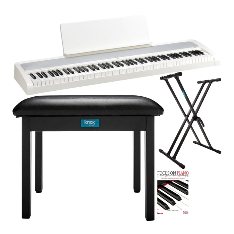 Korg Korg B2 Digital Piano (White) with Piano Bench, Keyboard... - New Korg Piano