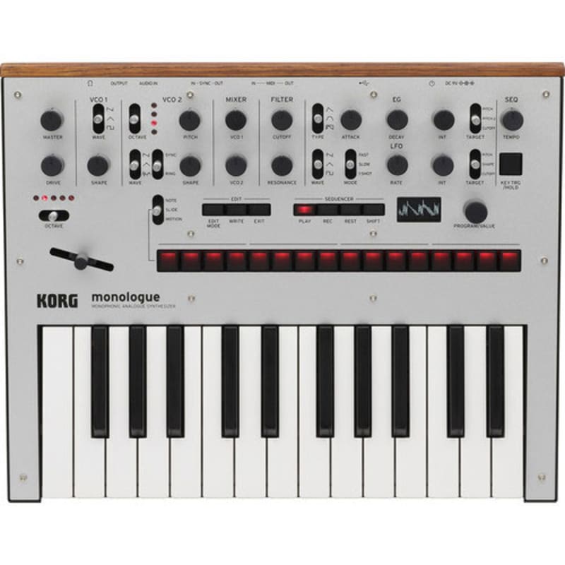 Korg Monologue Analogue Synthesizer - Silver Silver - new Korg            Analog   Synth