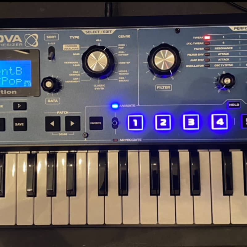 2012 - Present Novation MiniNova 37-Key 18-Voice Synthesizer Blue - Used Novation             Synth