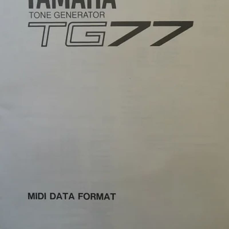 Yamaha PDF from Original 90' TG77 TG-77 SY MIDI DATA FORMAT UK... - Used Yamaha     Midi