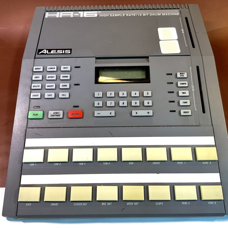 1980s Alesis HR-16 High Sample Rate 16-Bit Drum Machine Gray - used Alesis           Drum Machine