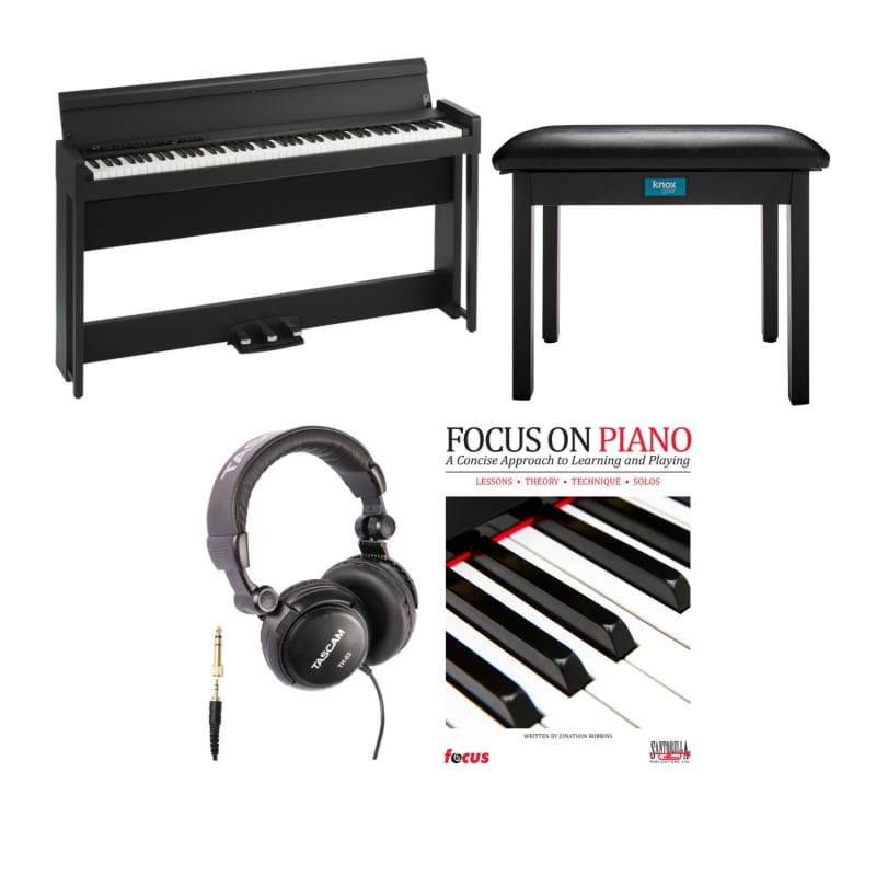 Korg Korg C1 88-Key Digital Piano (Black) with Flip-Top Bench ... - New Korg Piano