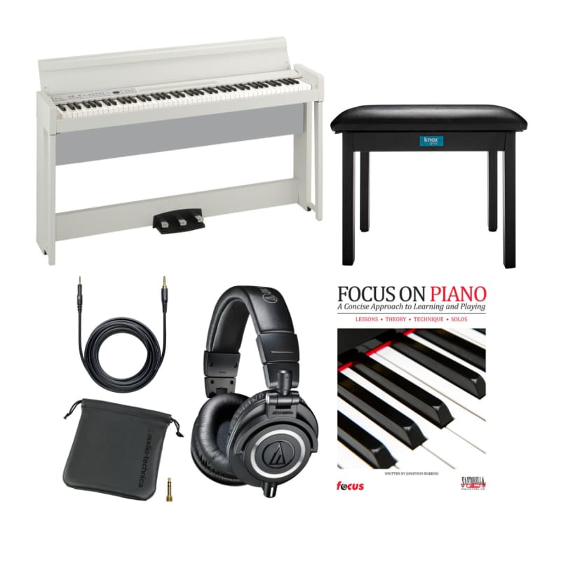 Korg Korg C1 88-Key Digital Piano (White) with Flip-Top Bench ... - new Korg            Digital Piano