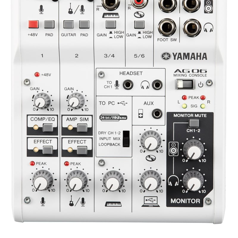 Yamaha AG06 White - New Yamaha       USB Audio Interface