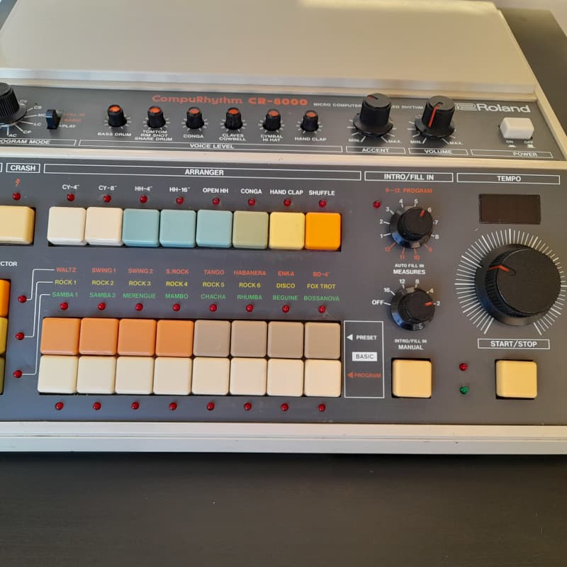 1980s Roland CR-8000 CompuRhythm White - used Roland   Vintage Instrument        Drum Machines Analog