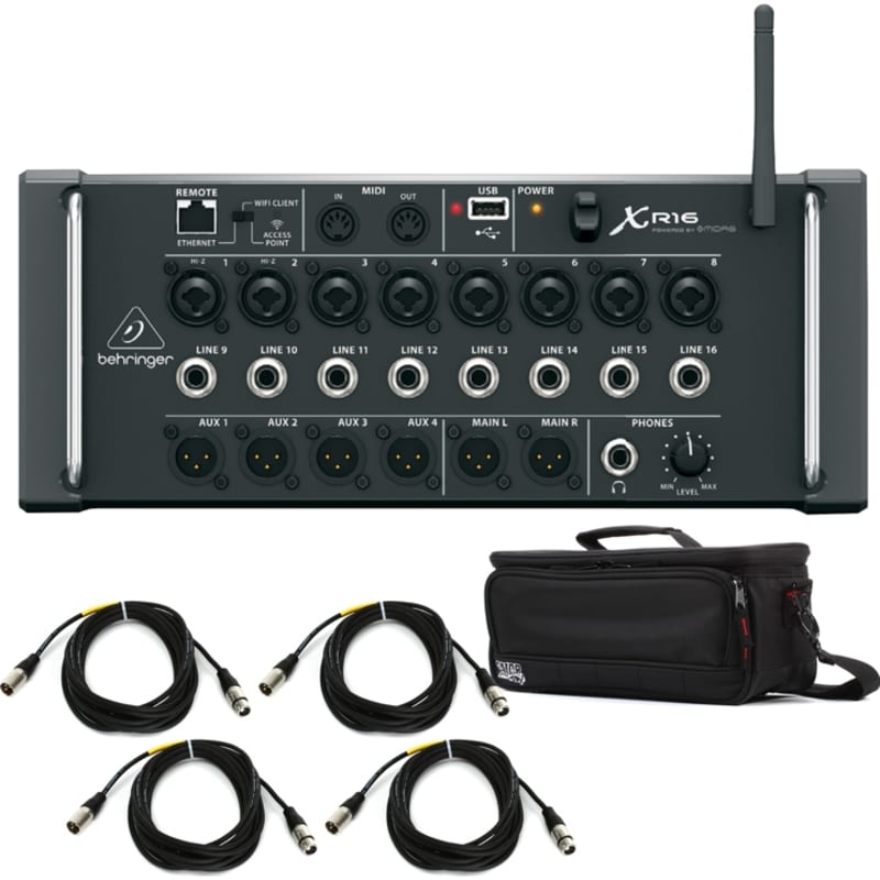2019 Behringer X Air XR16 Digital Mixer with Case and Cables - New Behringer