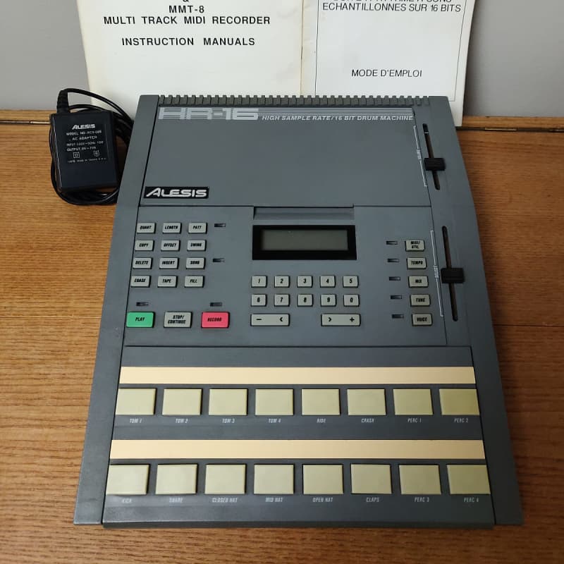 1980s Alesis HR-16 High Sample Rate 16-Bit Drum Machine Gray - used Alesis         Sampler  Drum Machine