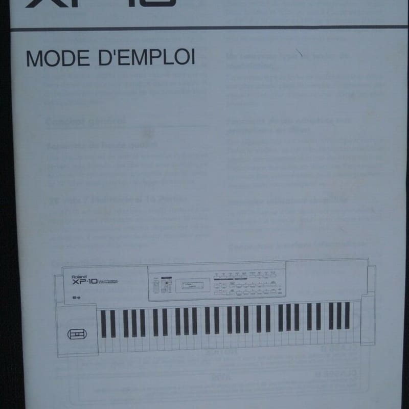 Roland Manuel Fran ais XP10 XP-10 mode emploi multitimbral syn... - used Roland               Synth