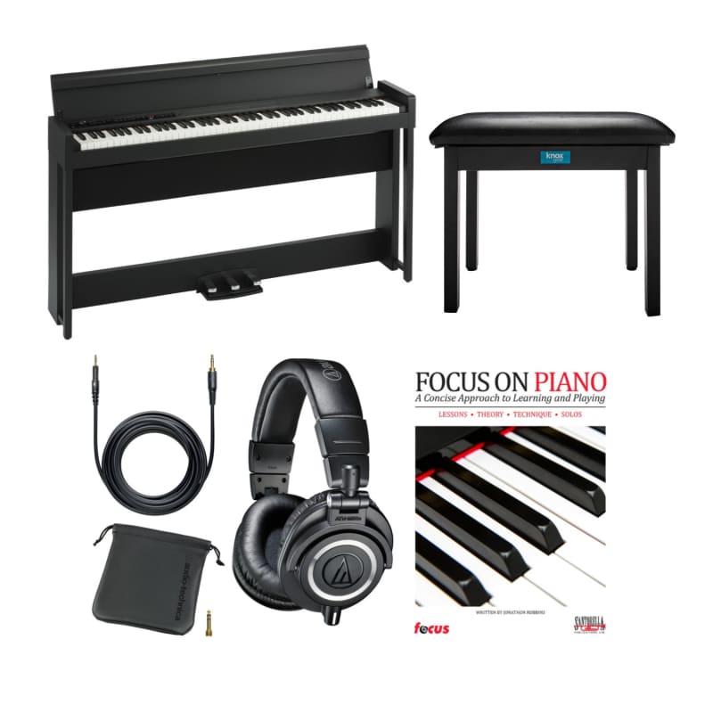 Korg Korg C1 88-Key Digital Piano (Black) with Flip-Top Bench ... - New Korg Piano