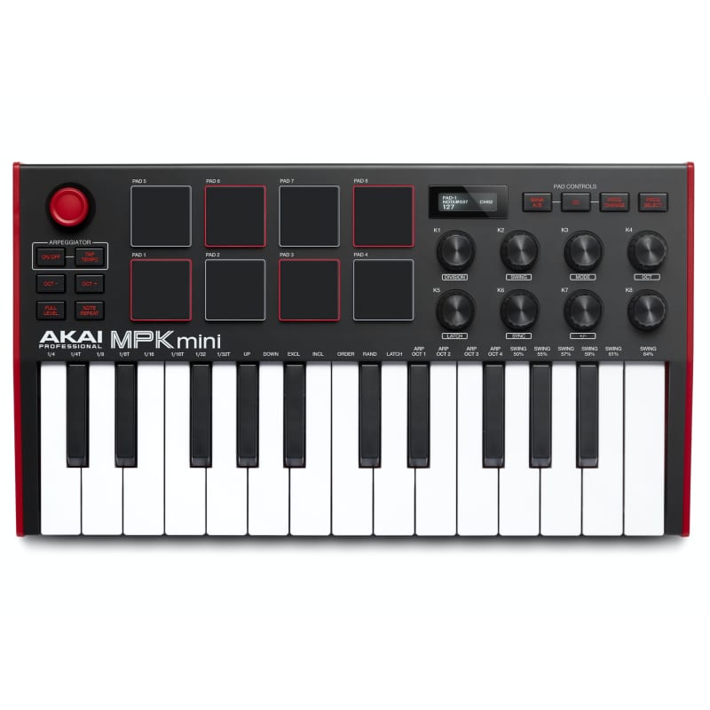 Akai Akai MPKMINI3 Compact 25-Key Mini Keyboard and Drum Pads - New Akai