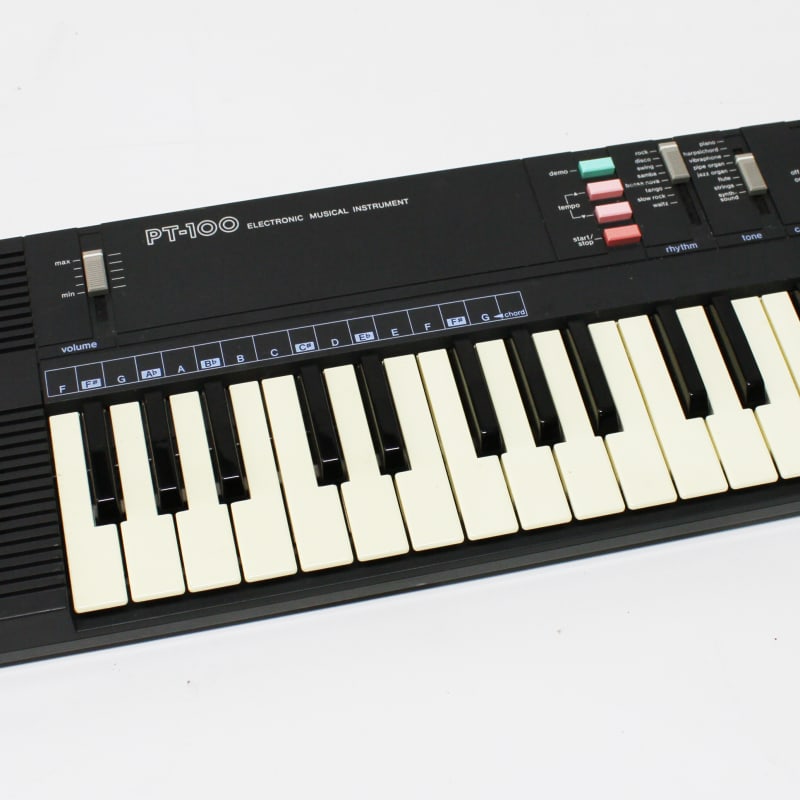 1980s Casio PT-100 32-Key Mini Synthesizer Black - used Casio  Vintage Synths            Keyboard