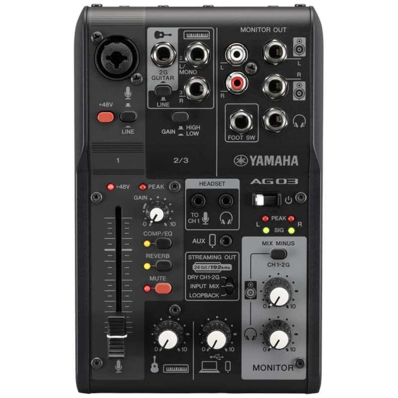 Yamaha AG03 MK2 Live Streaming Mixer Black - New Yamaha       USB Audio Interface