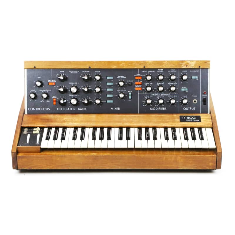 1974 Moog MiniMoog Model D Walnut - used Moog  Monophonic      Keyboard      Synthesizer
