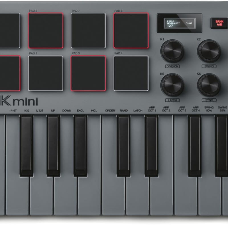 2022 Akai MPKMini3Gry - new Akai MPC       MIDI Controllers       Synth