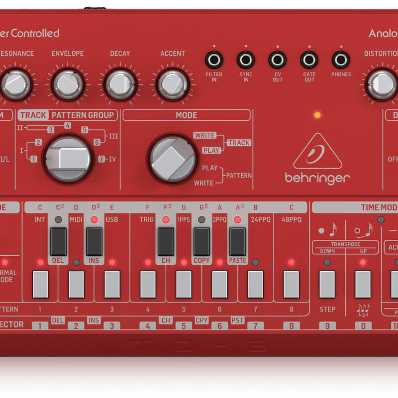 2019 - Present Behringer TD-3 Analog Bass Line Synthesizer Red - new Behringer            Analog   Synth