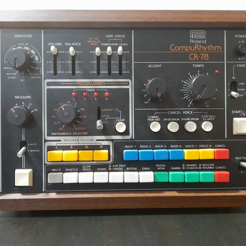 1970s Roland CR-78 CompuRhythm drum machine Black - used Roland           Drum Machines