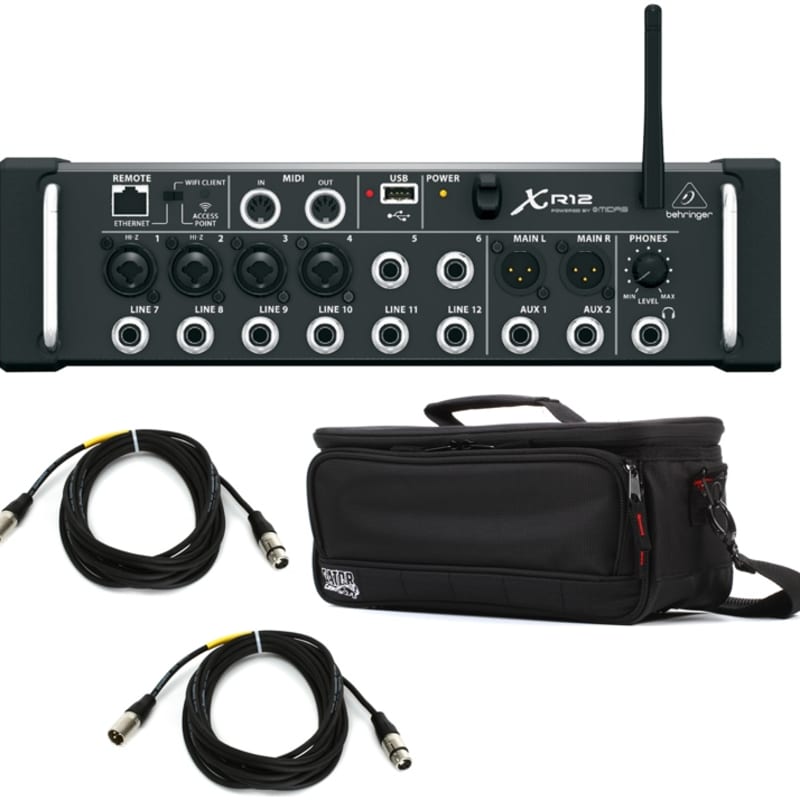 2019 Behringer X Air XR12 Digital Mixer with Case and Cables - New Behringer