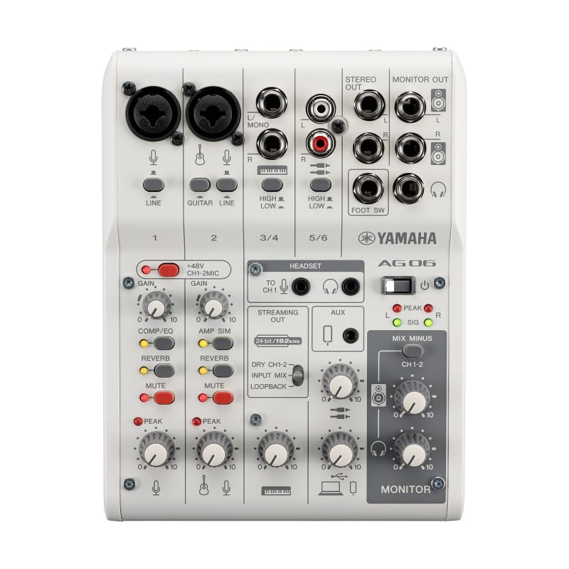 2022 Yamaha AG06MK2 White - New Yamaha       USB Audio Interface