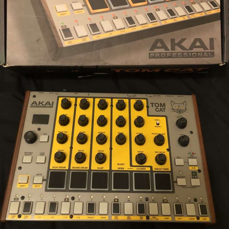 2015 - Present Akai Tom Cat Analog Drum Machine Yellow - used Akai           Drum Machine Analog