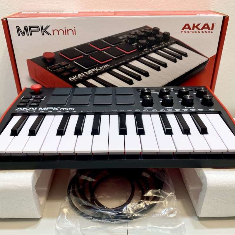 2020 - Present Akai MPK Mini MKIII 25-Key MIDI Controller Red ... - used Akai        MIDI Controllers