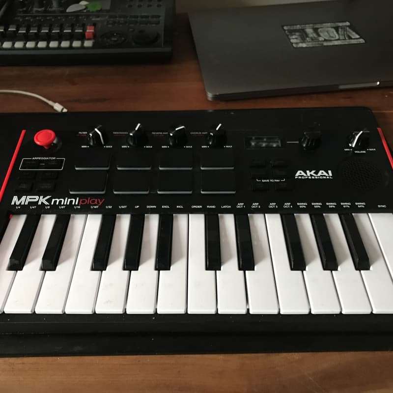 2023 Akai MPK Mini Play Black and Red - used Akai MPC       MIDI Controllers      Keyboard