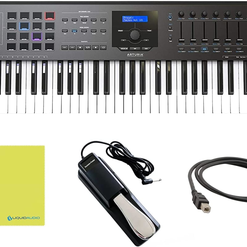 Arturia BNDL KEYLAB MkII 61 BLACK + SUSTAIN + CLOTH - new Arturia        MIDI Controllers      Keyboard