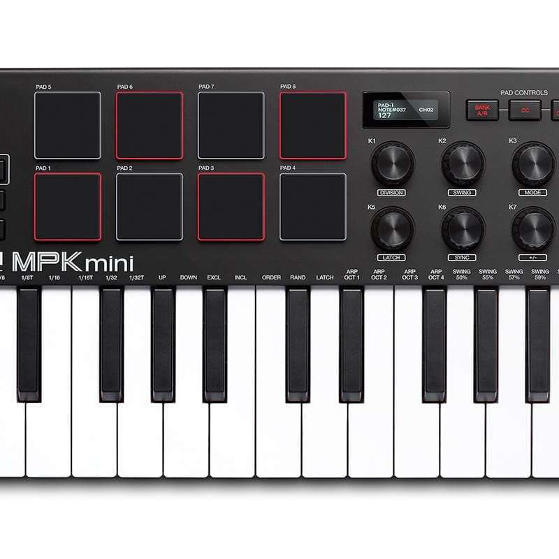 2020 - Present Akai MPK Mini MKIII 25-Key MIDI Controller Black - new Akai MPC