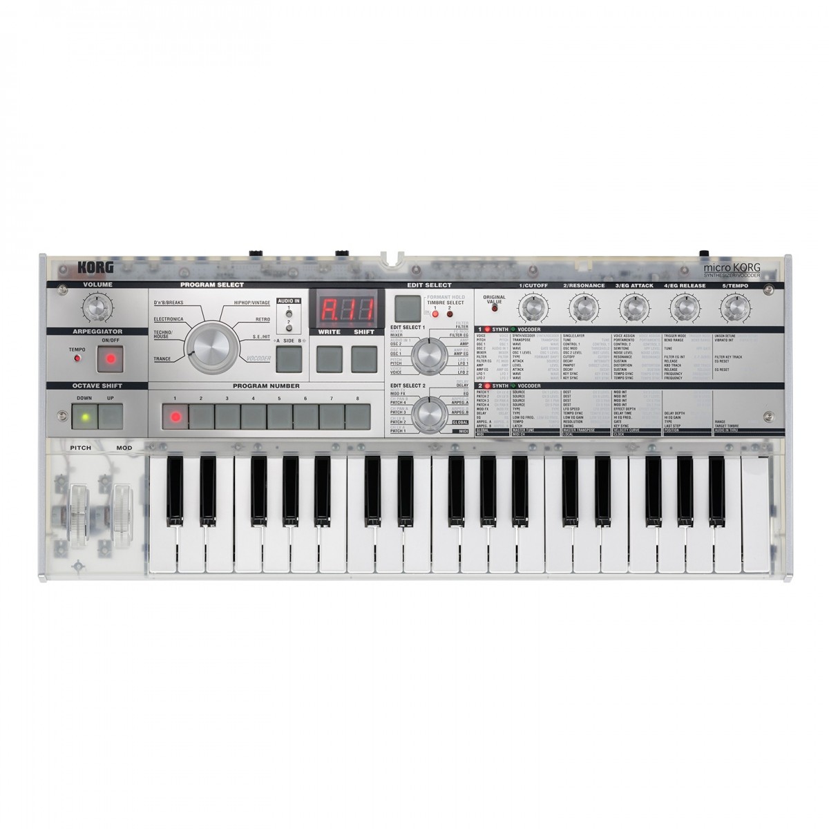 Korg MicroKORG Synthesizer & Vocoder, Crystal Edition