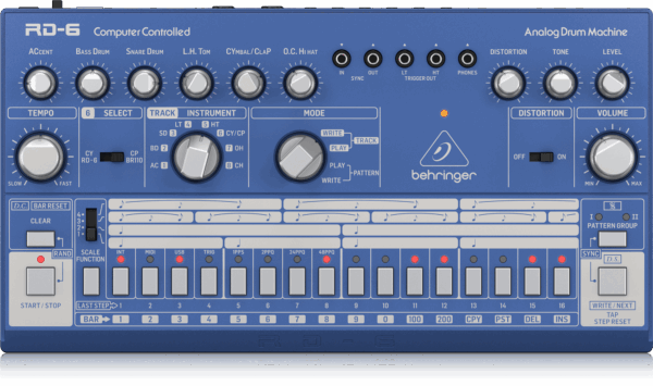 Behringer RD-6-BU Classic Analog Drum Machine in DARK BLUE
