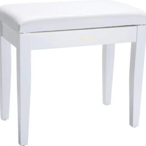 Roland RPB-100WH Piano Bench in Satin White with Vinyl Seat & Music Compartment