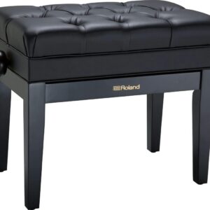 Roland RPB-500BK Piano Bench in Satin Black with Vinyl Seat and Music Compartment