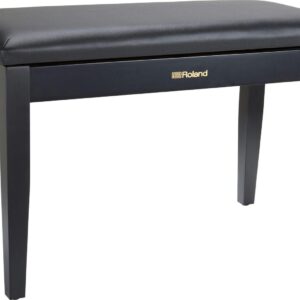 Roland RPB-D100BK Piano Bench, Duet Size in Satin Black with Vinyl Seat and Music Compartment