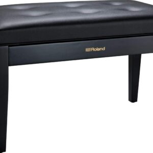 Roland RPB-D300BK Piano Bench, Duet Size in Satin Black with Vinyl Seat