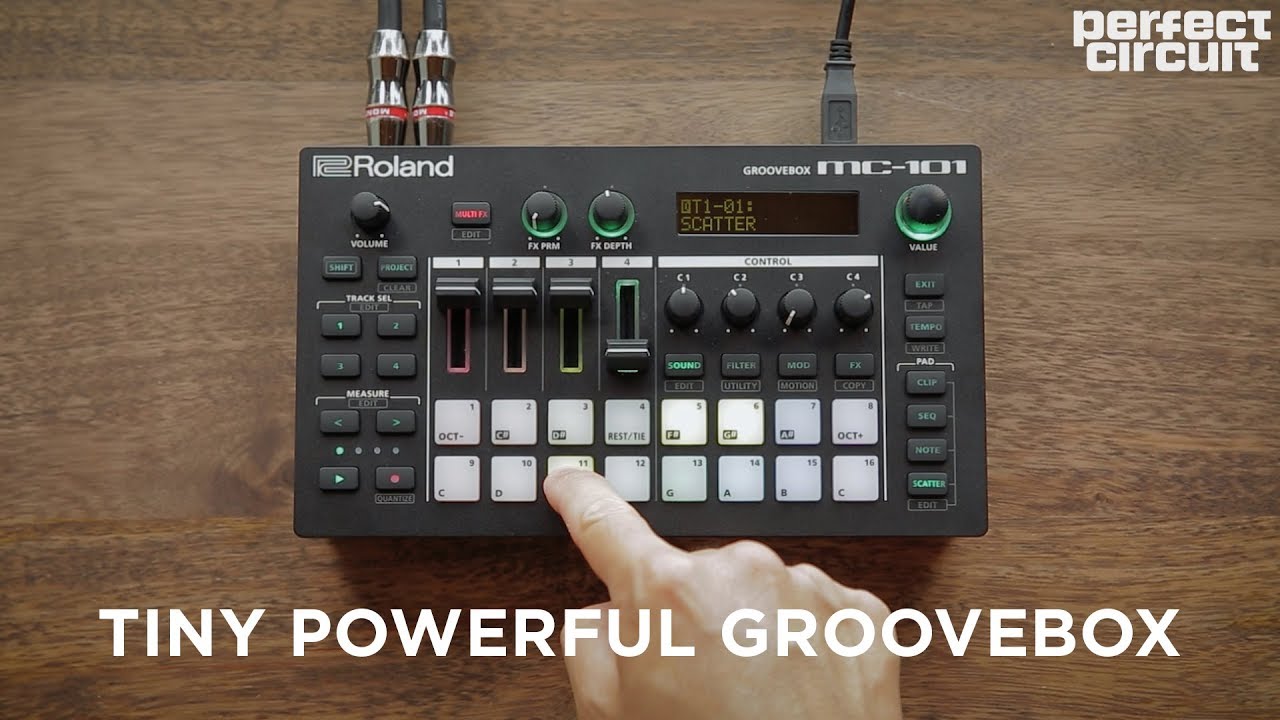 Video – Roland MC-101 Demo : Groovebox, Drum Machine, & More !