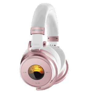 Meters Over Ear ANC & Bluetooth Rose Gold & White Over Ear High Res Audio Wireless & Wired Headphones