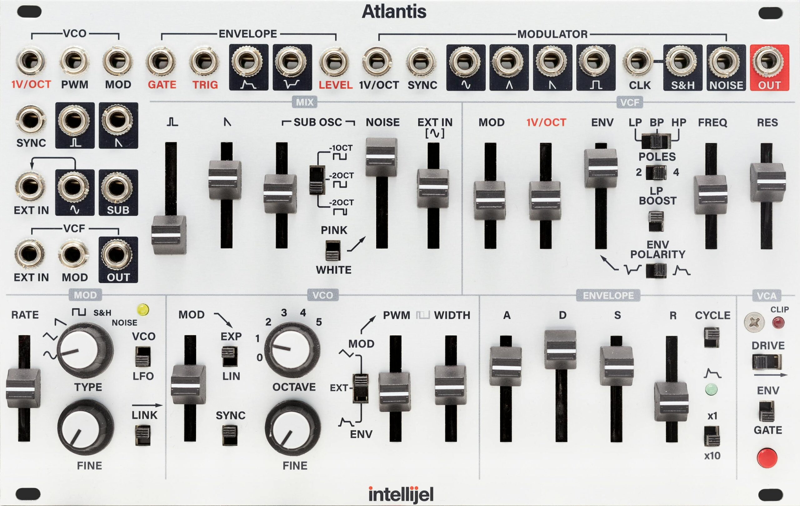 Intellijel Atlantis Analog Dual Oscillator Synth Voice Eurorack Module