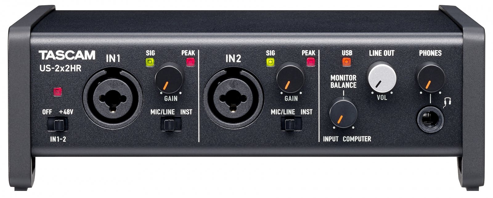 Tascam US-2x2HR 2-In / 2-Out USB Audio Interface with MIDI
