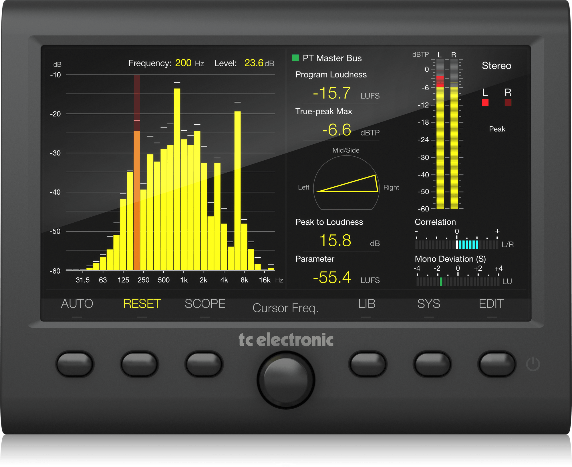 TC Electronic Clarity M Stereo - Audio Meter with 7" High Resolution Display and USB Connection for Plug-In Metering