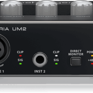 Behringer U-Phoria UM2 Audiophile 2x2 USB Audio Interface with XENYX Mic Preamplifier
