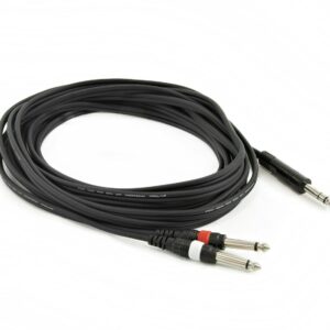 Stagg 6M Insert Lead - Stereo 1/4" Jack to 2 x Mono 1/4" Jack