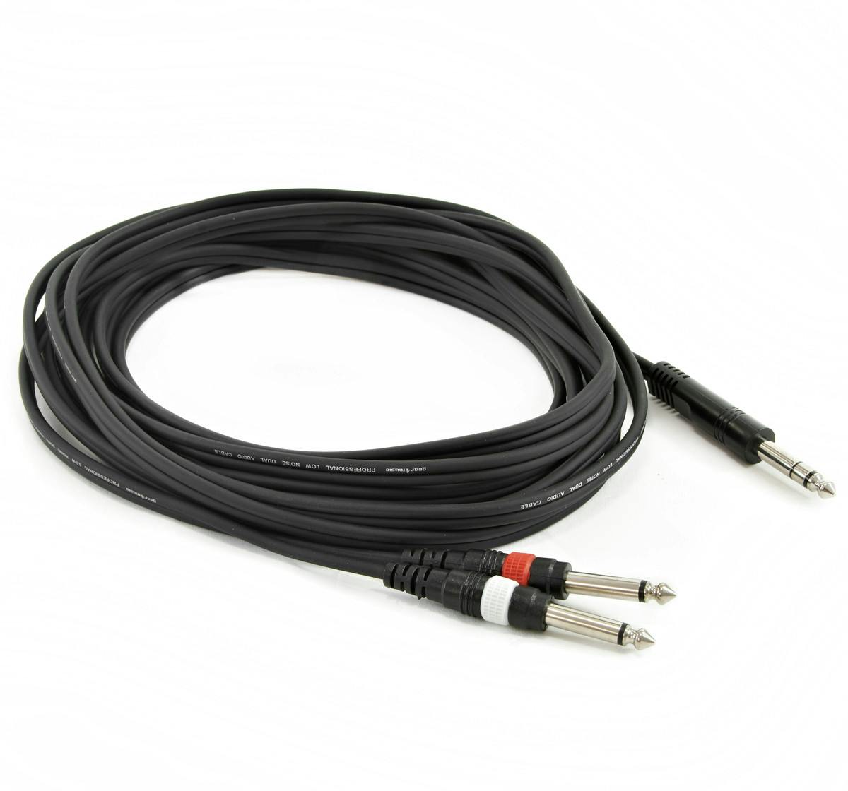 Stagg 6M Insert Lead - Stereo 1/4" Jack to 2 x Mono 1/4" Jack
