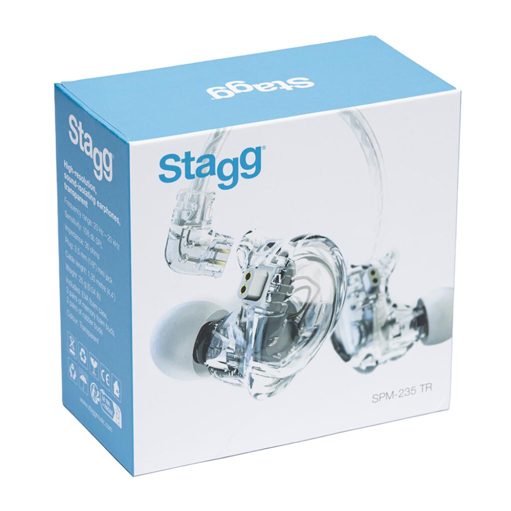Stagg SPM-235BK High-resolution, Sound-isolating In-ear Monitor, Transparent