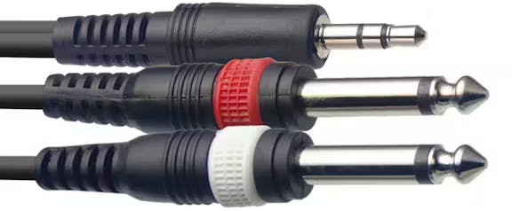 Andertons Pro Sound 3.5mm Stereo to 2 x 1/4" Jack cable - 3M