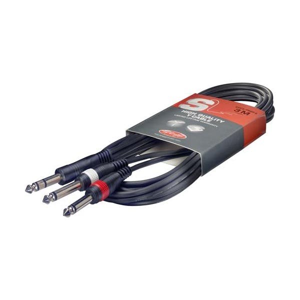 Andertons Pro Sound 6.3mm Stereo Jack to 2 x 6.3mm Mono Plugs 5m