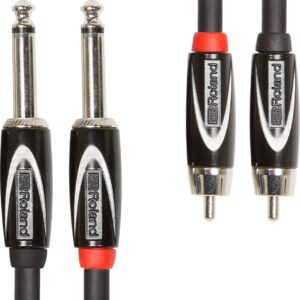 Roland RCC-15-2R28 Black Series 15ft/4.5m Interconnect Cable, Dual 1/4" RCA