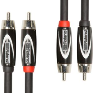 Roland RCC-15-2R2R Black Series 15ft/4.5m Interconnect Cable, Dual RCA