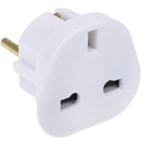 Mains Adaptor for Converting UK Mains Plugs for use in Europe