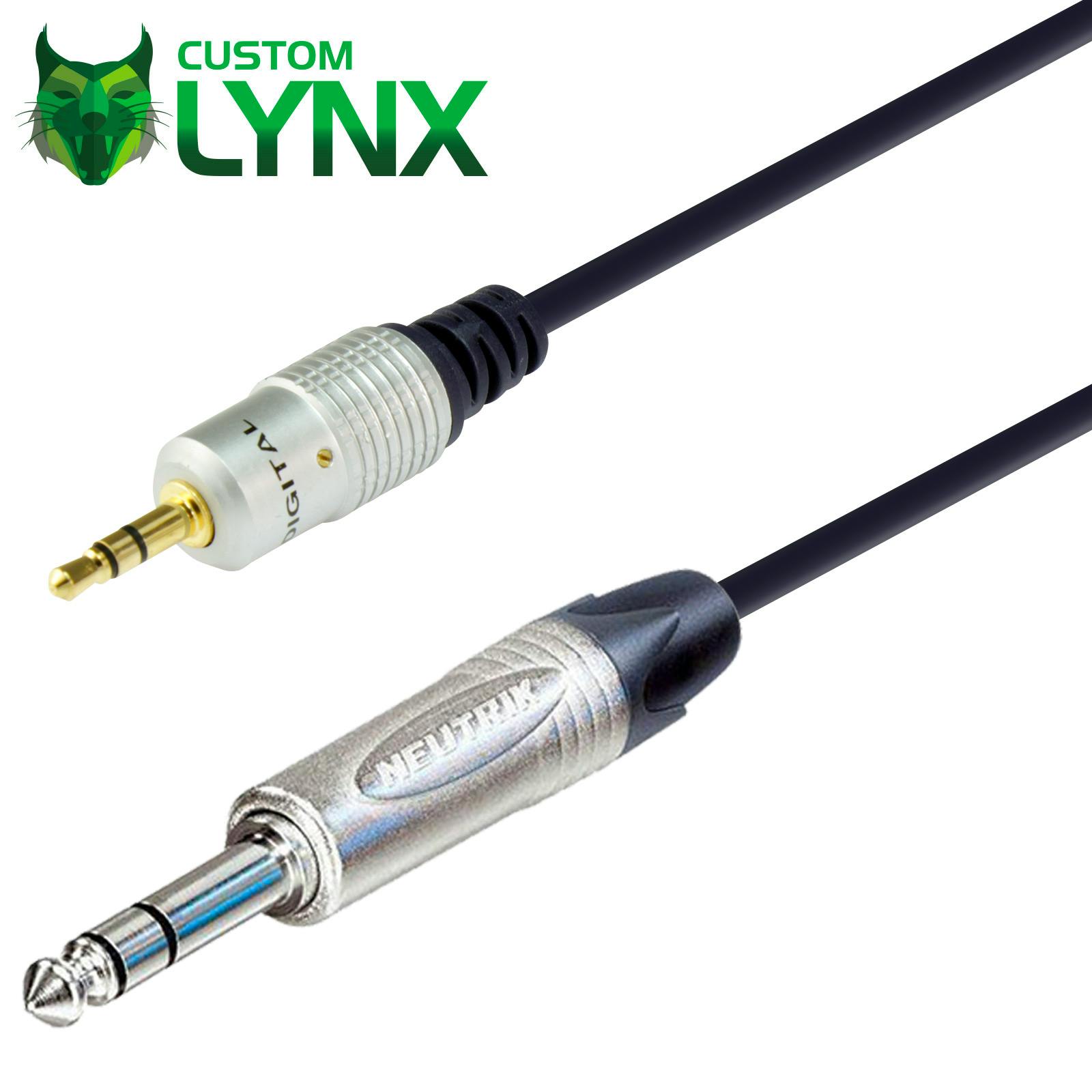 Lynx 5 Metre 3.5mm TRS to 6.35mm (1/4") TRS Cable with Neutrik Jacks