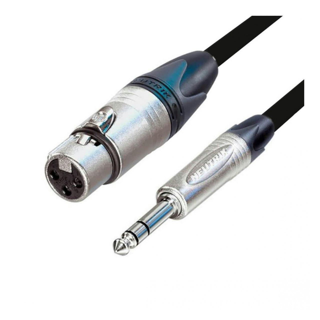 Custom Lynx Balanced Neutrik Jack to Female Neutrik XLR Cable, 6M, Black