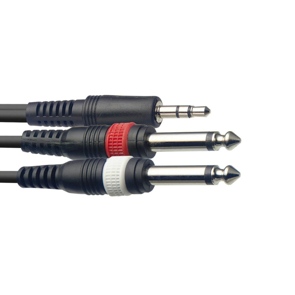Andertons Pro Sound 3.5mm Stereo Mini to 2 x Mono Jacks, 2m